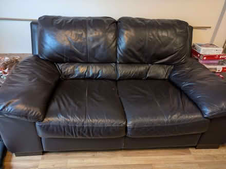 Photo of free Brown leather sofa (Taunton Eastgate District Ward TA1) #1