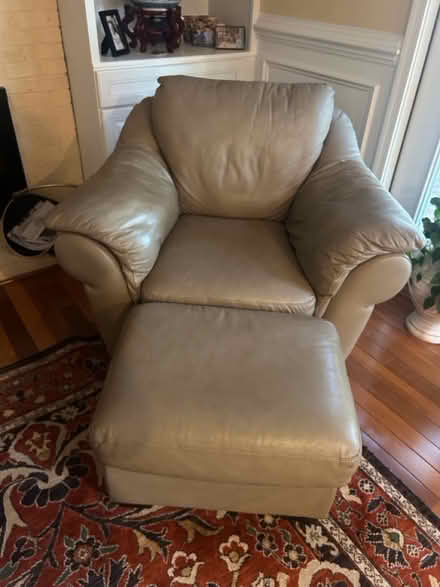 Photo of free Plush leather chair & ottoman (Annandale, Wakefield area) #2