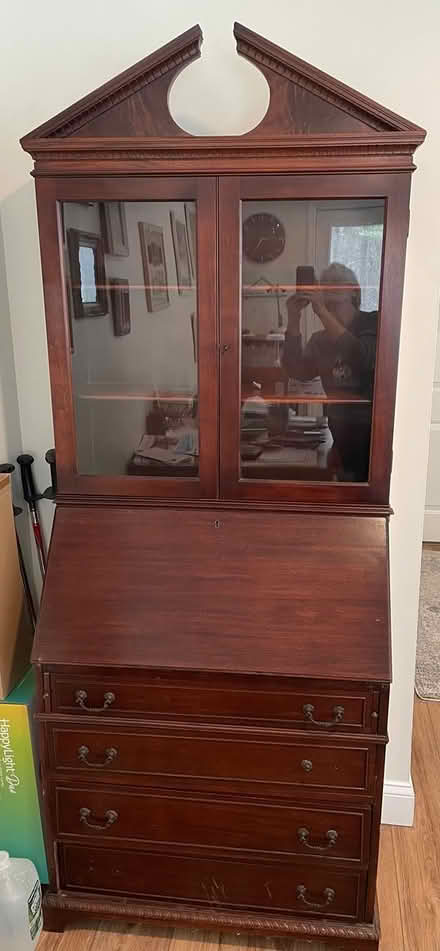 Photo of free Old secretary desk with bookshelf (Exeter near Pickpocket Road) #1