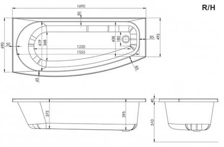 Photo of free Bath tub - full length, space saver (Hebden Bridge HX7) #2