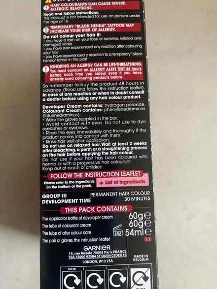 Photo of free Garnier Olia Red Hair Colourant (South Wymondham Silfield Road.) #3