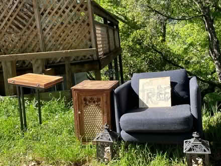 Photo of free Small side tables & armchair (84 Martens Blvd, San Rafael) #1