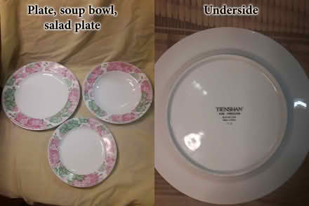 Photo of free 7 pc. china set: Tienshan-Geranium (11230, Midwood) #1