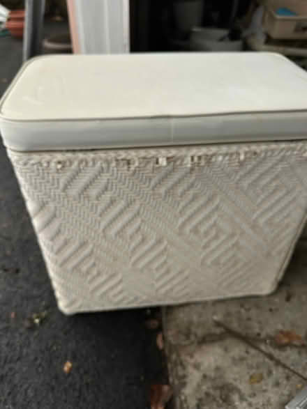 Photo of free Laundry hamper with lid/seat (Arlington Center) #3