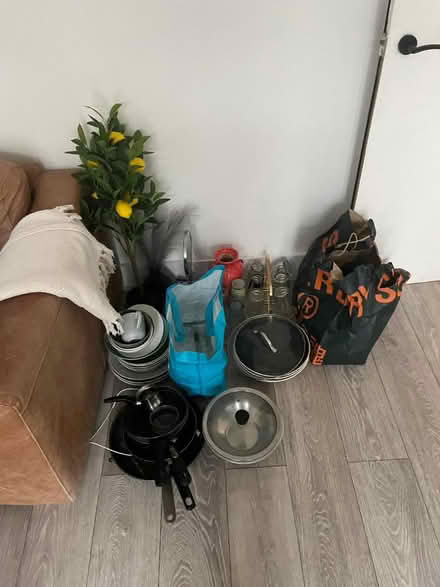 Photo of free Leather armchair and kitchen items (Custom house E16) #1