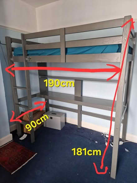 Photo of free High sleeper bed with desk (Norwich NR2) #1