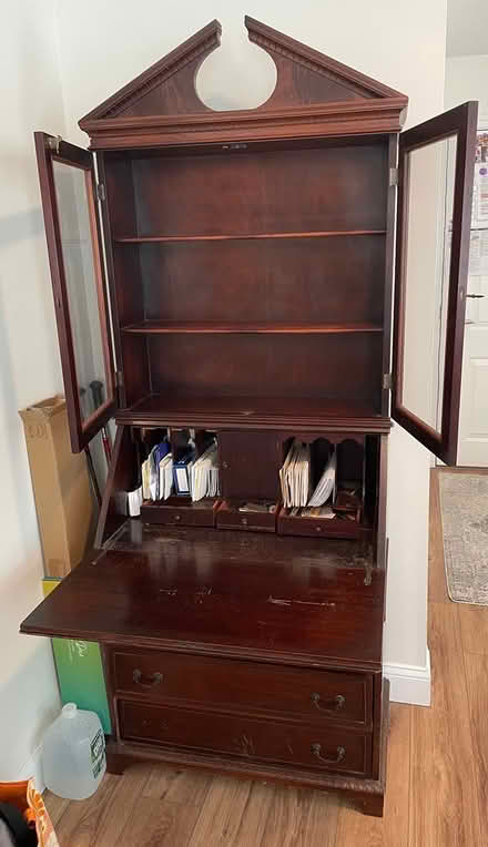 Photo of free Old secretary desk with bookshelf (Exeter near Pickpocket Road) #2