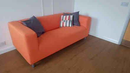 Photo of free Ikea KLIPPAN sofa, orange cover, LIMITED COLLECTION TIMES (Watchfield SN6) #2