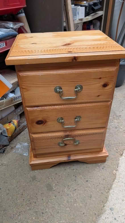 Photo of free Pine bedside table (Woodmancote) #1