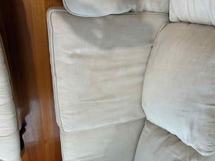 Photo of free Linen couch and footstool (Wheelers hill) #3