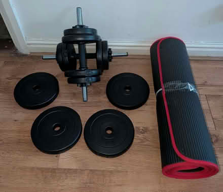 Photo of free Exercise Equipment – Dumbbells & Fitness Mat (West Hampstead NW6) #1