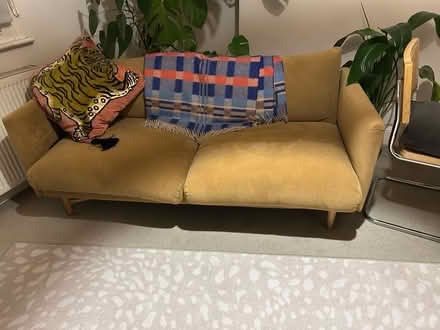 Photo of free Mustard sofa (De Beauvoir N1) #1