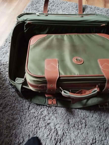 Photo of free Pair of matching old suitcases (Hawk Green SK6) #2