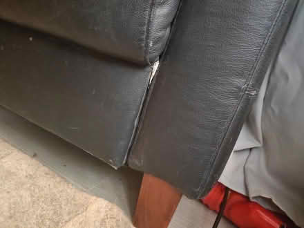 Photo of free Leather sofa, black Italian leather (Shooters hill) #4
