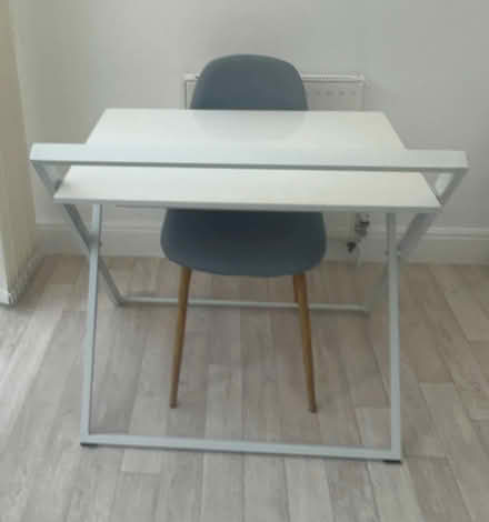 Photo of free Compact Folding Desk & Grey Fabric Chair (Beaconsfield HP9) #1