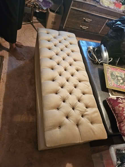 Photo of free Two Ottomans - Black / Beige (Walthamstow Village E17) #3