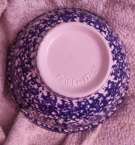 Photo of free Blue Spongeware Bowl (Danforth and Greenwood) #2