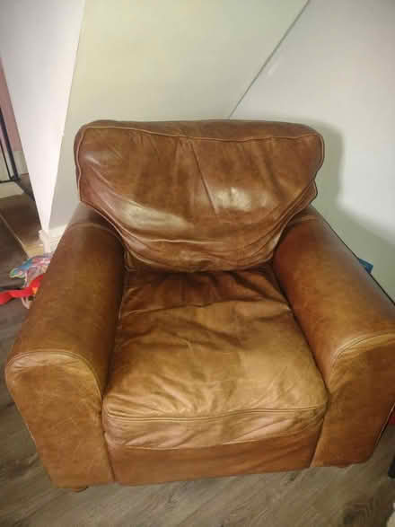 Photo of free Leather Sofa and chair (Heanor) #2