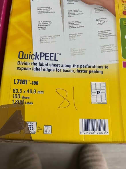 Photo of free Printer labels (Horsham, Lambs Farm Rd area) #2