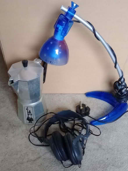Photo of free Cafetiere, desk lamp, headphones (The Wells KT18) #1