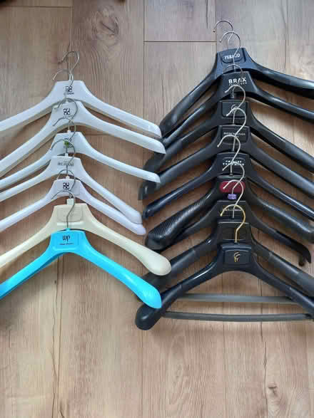 Photo of free 16 Heavy duty hangers for coats, jackets, suits, etc (Claybrooke Parva LE17) #1