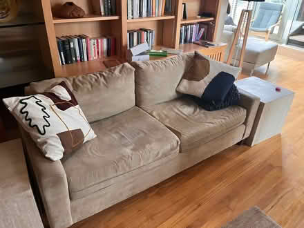 Photo of free 3 seat sofa plain fabric (Thundridge SG12) #1