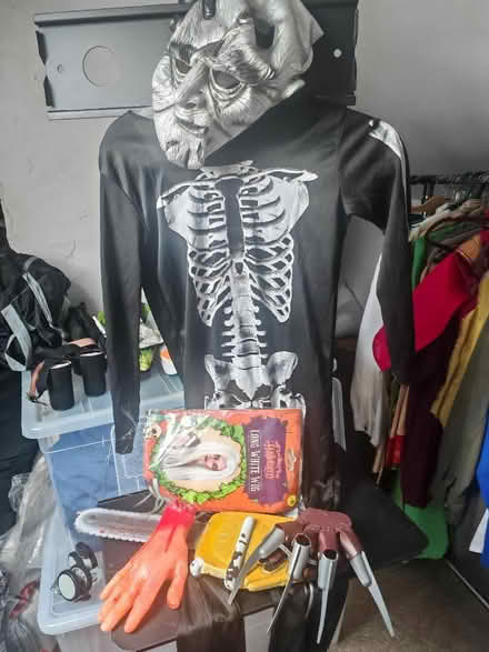 Photo of free Boys Halloween/ fancy dress costume, scary mask hand props (South Oxhey WD19) #1
