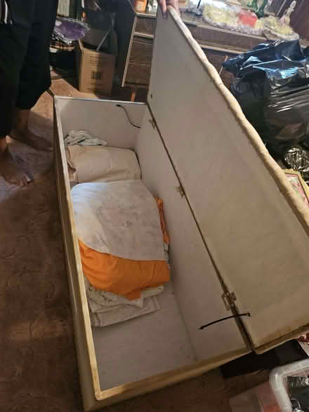 Photo of free Two Ottomans - Black / Beige (Walthamstow Village E17) #2