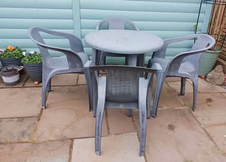 Photo of free Grey Plastic Patio Set (Wiswell BB7) #1