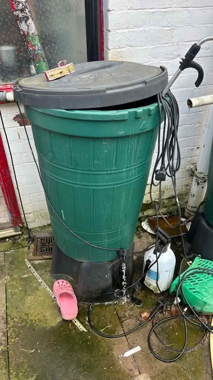 Photo of free 2 large Water Butts, Stands + Pump (WA10) #2