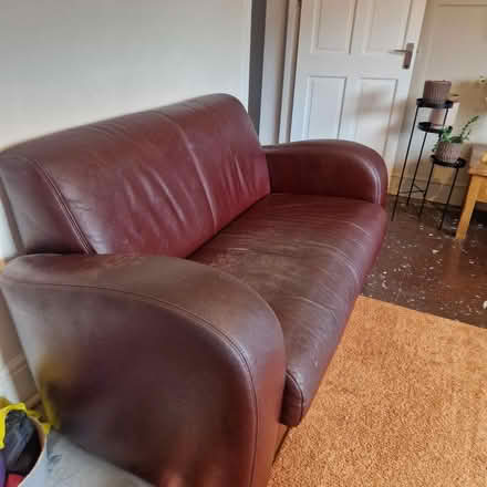 Photo of free Maroon 2 seater settee and chair (NE12) #4