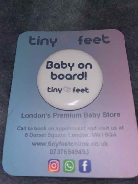 Photo of free Baby on board pin (Brentford) #1