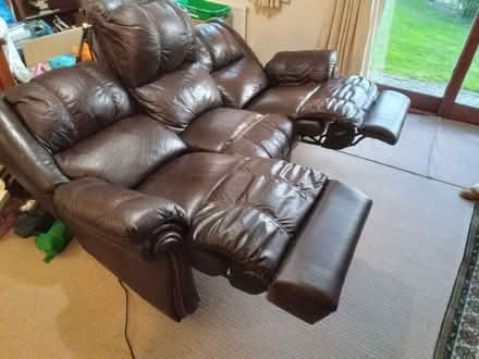 Photo of free Leather 3-seater reclining sofa (Brickhill MK41) #2