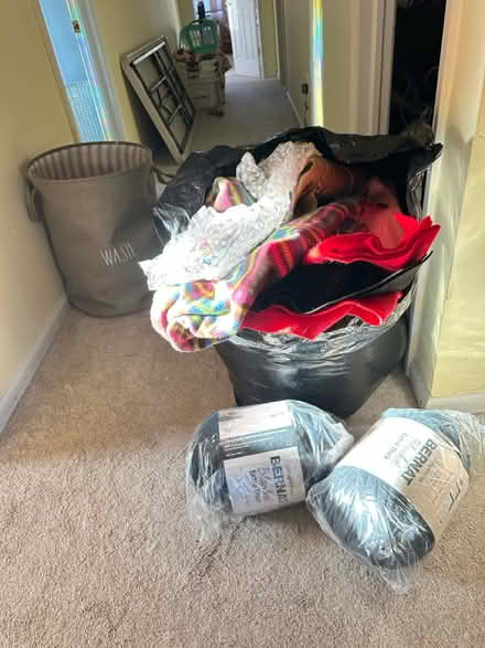 Photo of free Scrap fabric and Bernat blacknyarn (North Jersey, Fairfield) #1