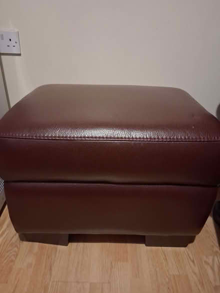 Photo of free Brown leather storage pouffe (Goldthorn Hill WV4) #1