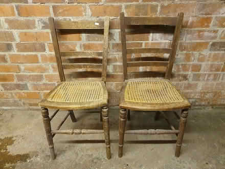 Photo of free 2 caned chairs, restoration project (Newcastle-under-Lyme ST5) #1