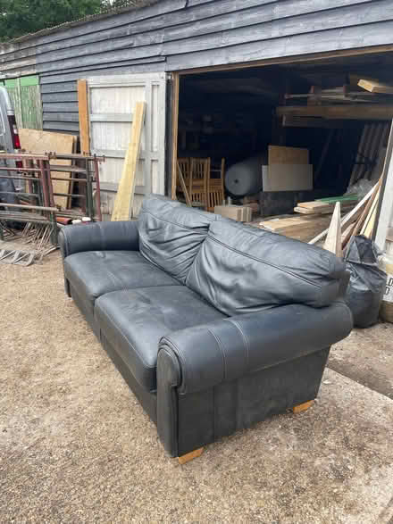 Photo of free Black leather sofa (Little Canfield CM6) #2