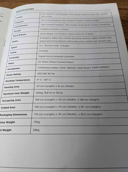 Photo of free Treadmill (snodland) #3