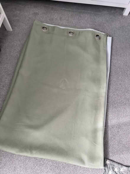 Photo of free Eyelet blackout curtains - olive/sage green (Brays Grove CM18) #1