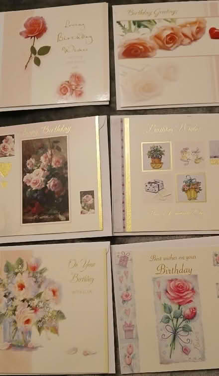 Photo of free 6 x new, unused floral birthday cards& envelopes (South Croydon CR2) #1