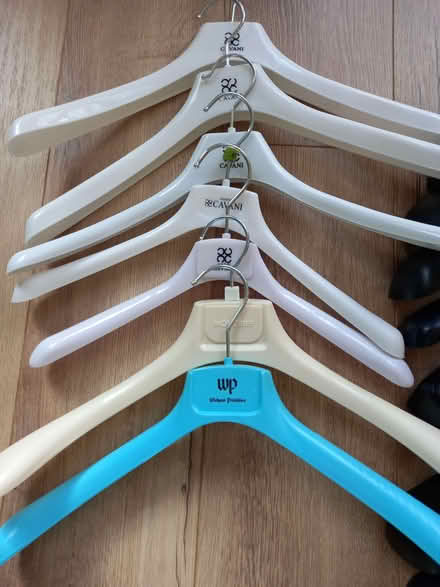 Photo of free 16 Heavy duty hangers for coats, jackets, suits, etc (Claybrooke Parva LE17) #2