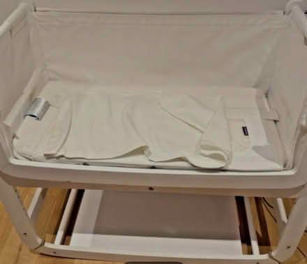 Photo of free White Baby Snuzpod next to me Bedside Crib/Bassinet/Cot (White City W12) #2