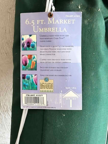 Photo of free 6 1/2 ft market umbrella (Arlington Center) #1