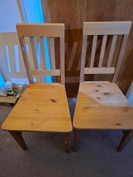 Photo of free 2 pine dining chairs (Orford WA2) #1