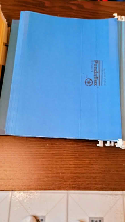 Photo of free Letter-sized blue hanging folders (Brooklyn, Kings Plaza Vicinity) #1