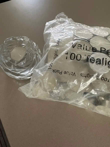 Photo of free Glass tea light holder and lights (Muscliffe BH9) #1