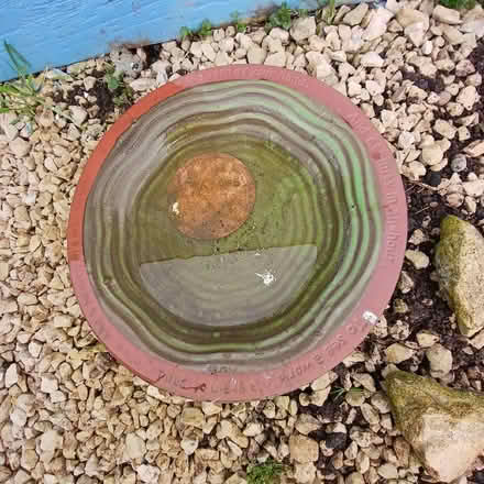 Photo of free Large green and brown water bowl for birds (Bradford on Avon BA15) #1