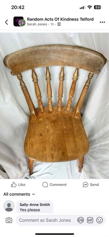 Photo of free 6 Wooden Chairs (Telford) #1