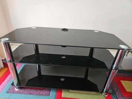 Photo of free Black Glass TV shelve (Eccles, M30) #2