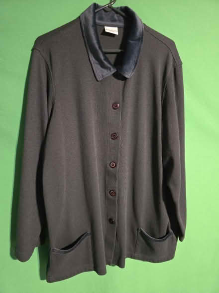 Photo of free Green Button Up Sweater w/ Velvet (West 7th) #2